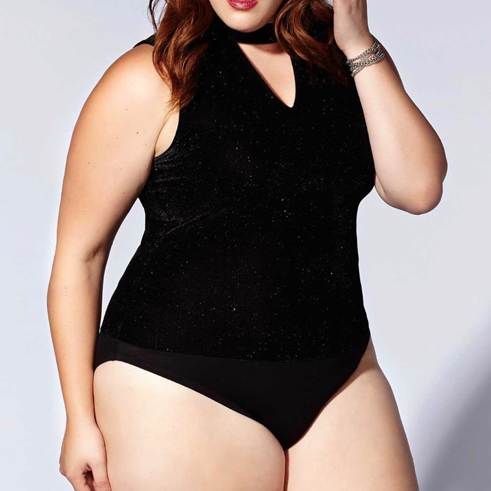 NWT TESS HOLIDAY 2x- Sleeveless Velvet Bodysuit
